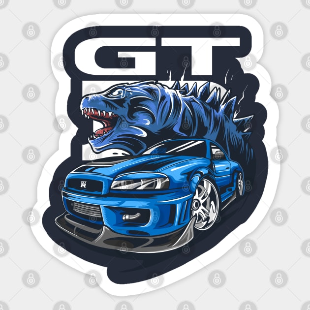 Speed godzila Jdm Car Sticker TeePublic